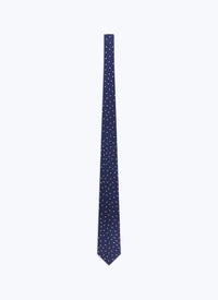 Silk pattern tie - Navy blue