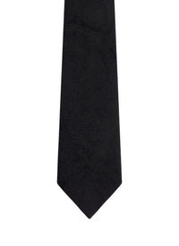 Patterned silk velvet tie - Black