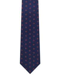 Cravate à motif en soie - Bleu Marine