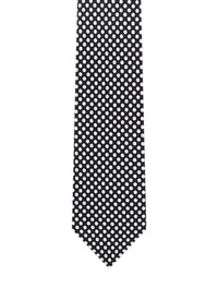 Cravate à pois en soie - Noir