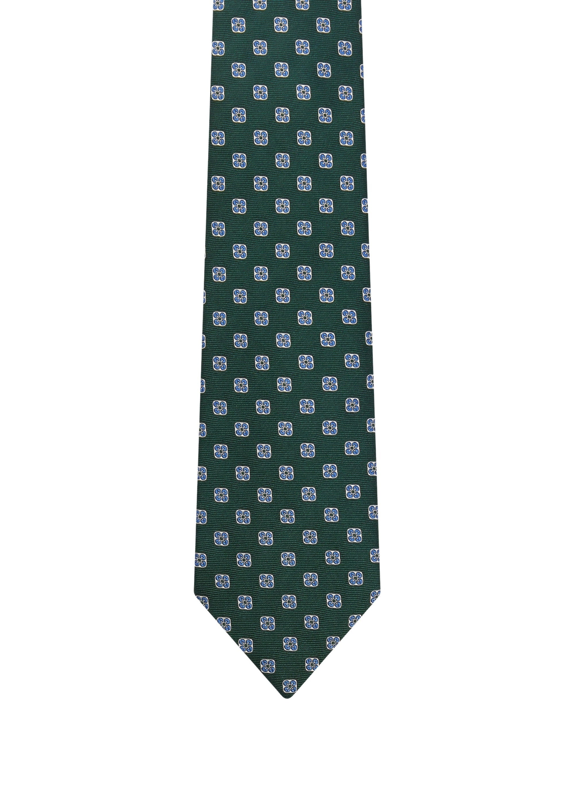 Cravate à fleurs en soie - Vert Bouteille