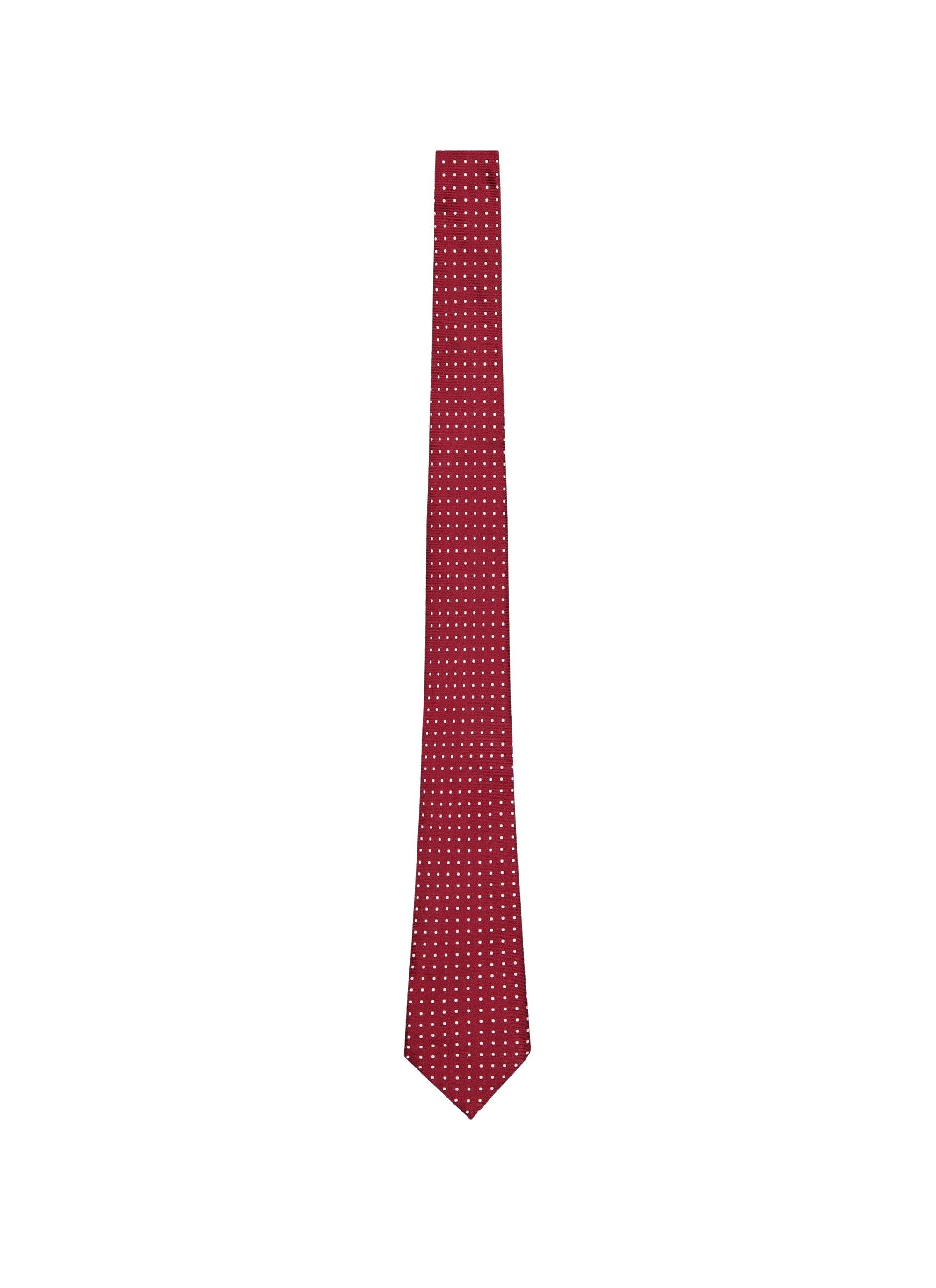 Silk polka dot tie - Bordeaux