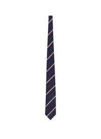 Jacquard silk stripe tie - Navy