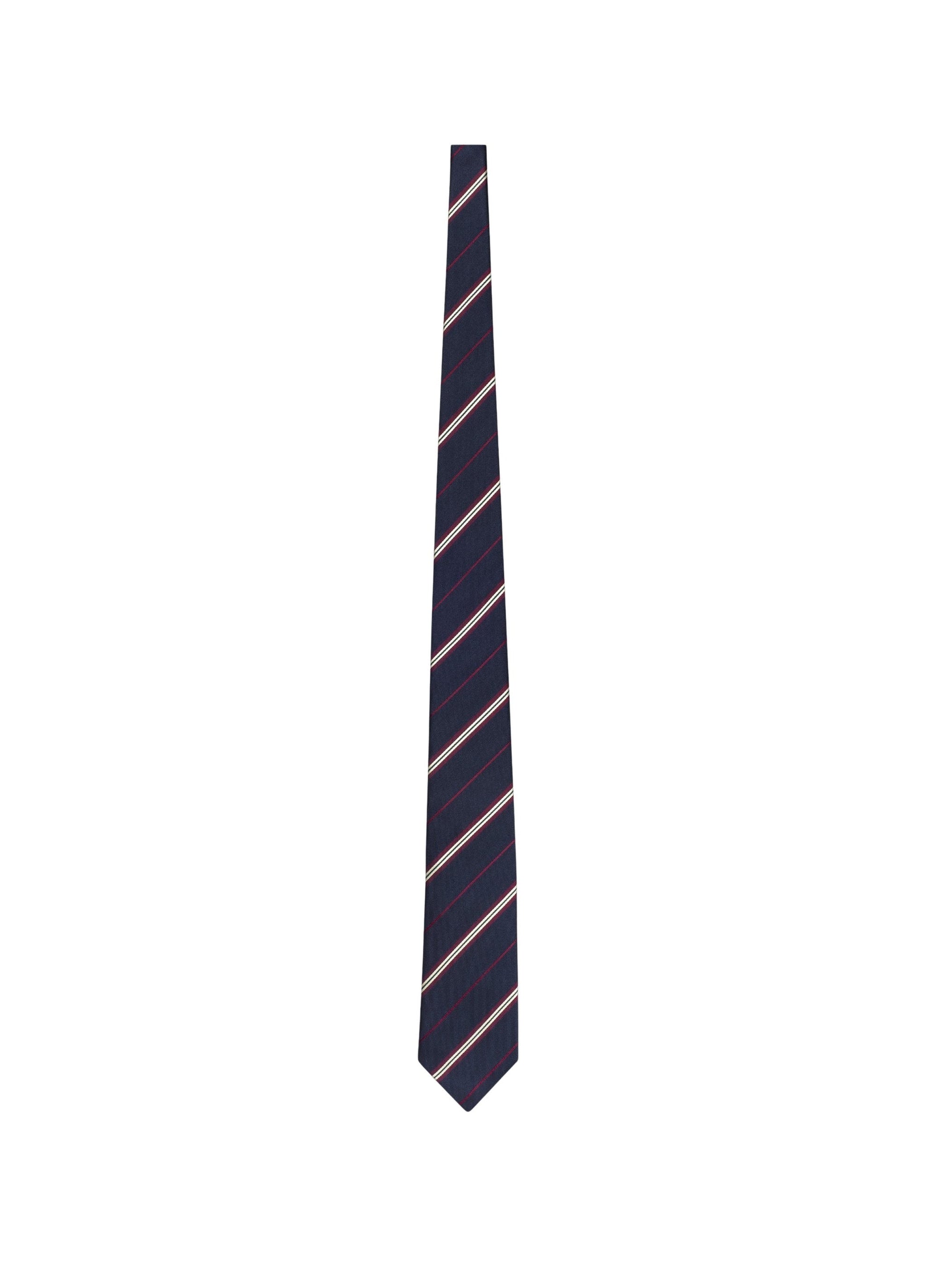 Jacquard silk stripe tie - Navy