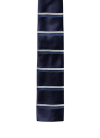 Silk striped tie - Navy