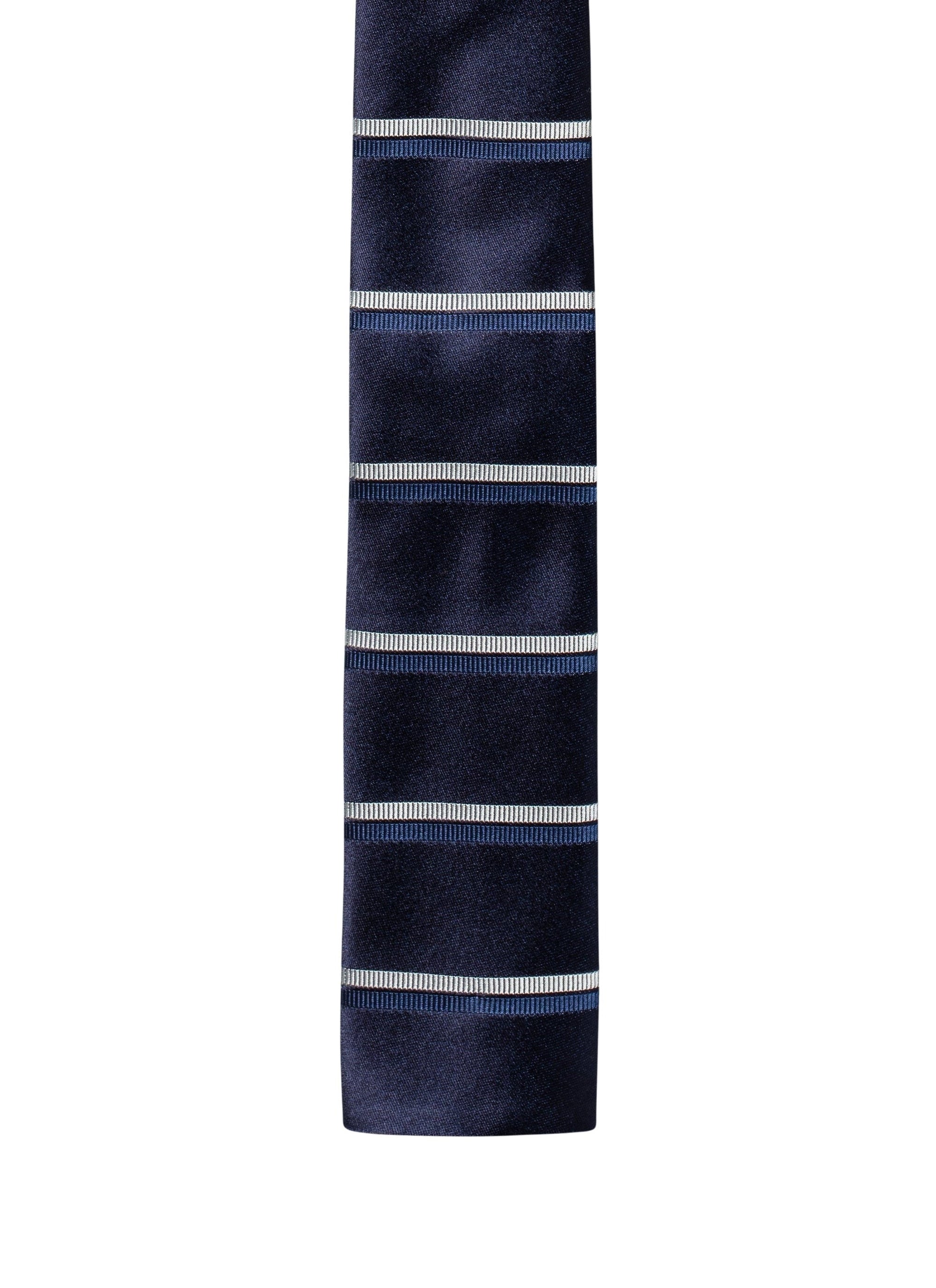 Silk striped tie - Navy