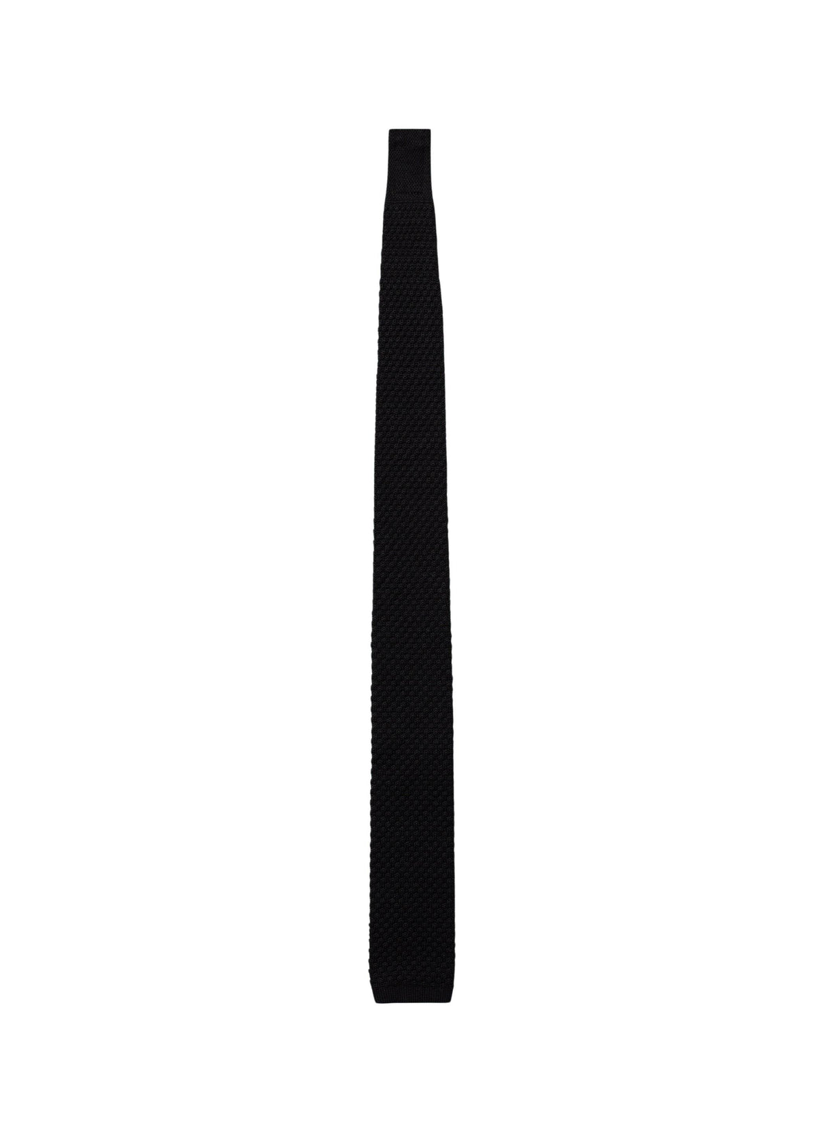 Wool-knit tie - Black
