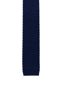 Wool knitted tie - Navy