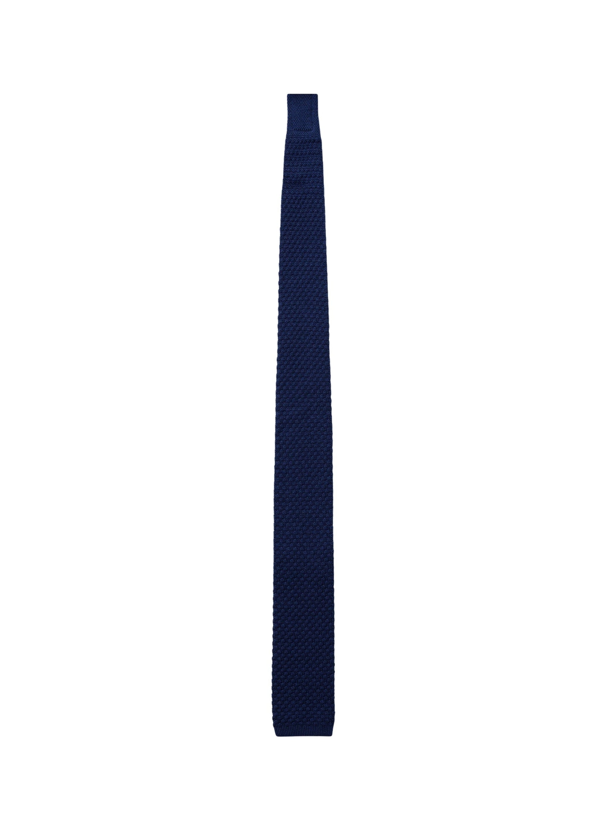 Wool knitted tie - Navy