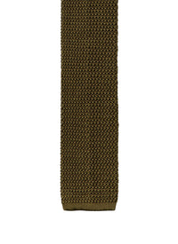 Silk knit tie - Olive green