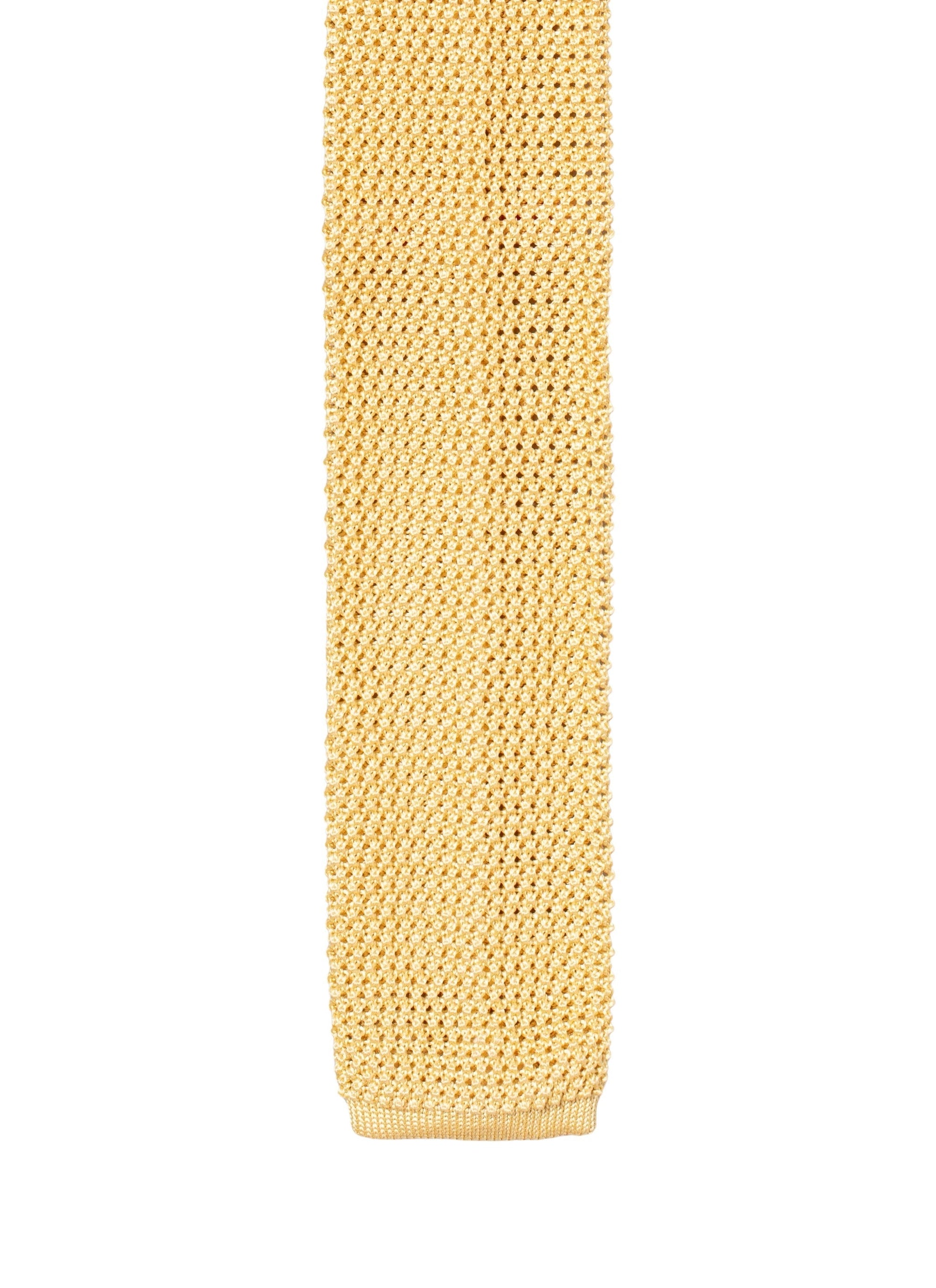 Cravate tricotée en soie - Vanille