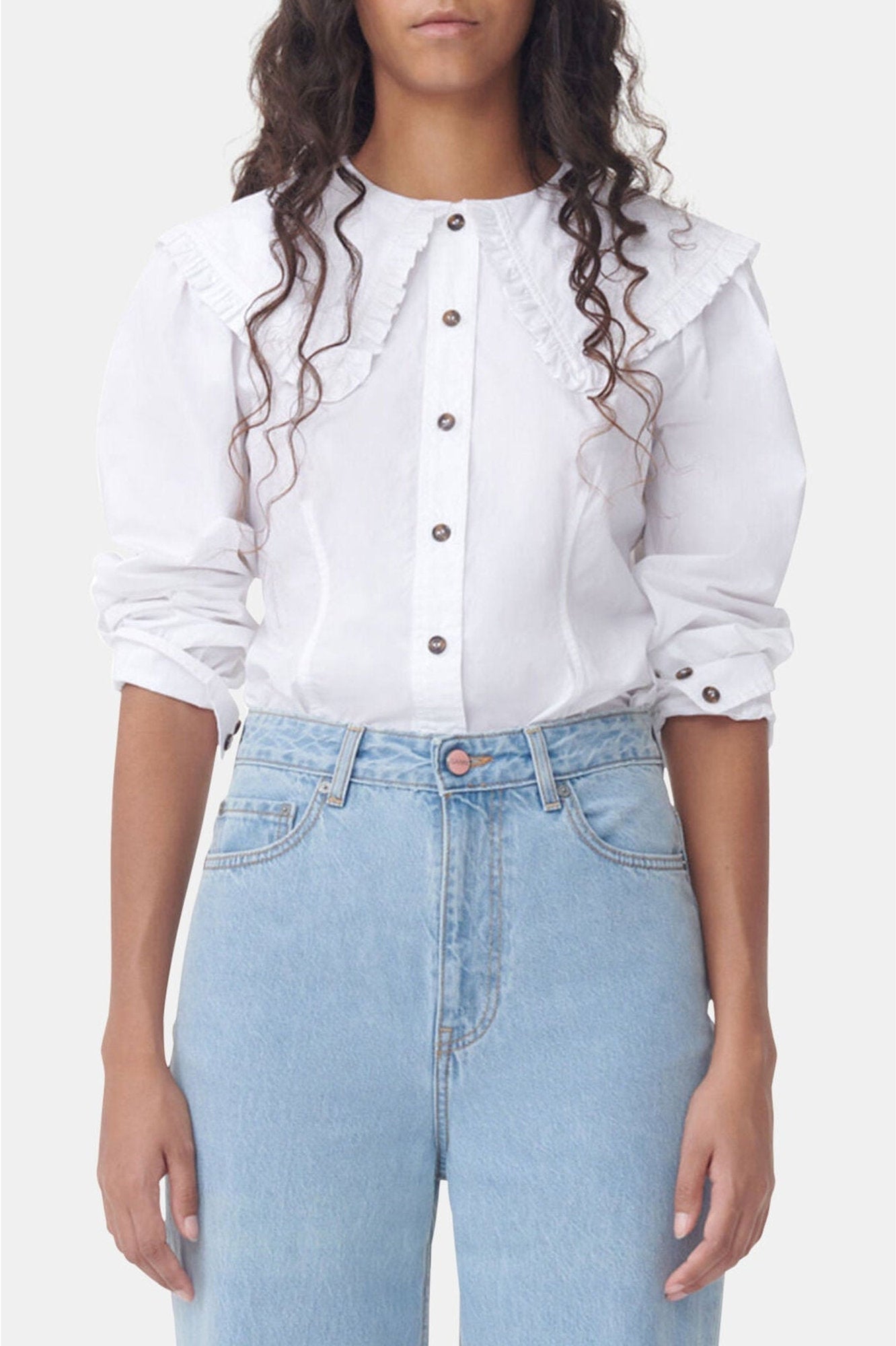 Chemise à col avec volants - Bright White