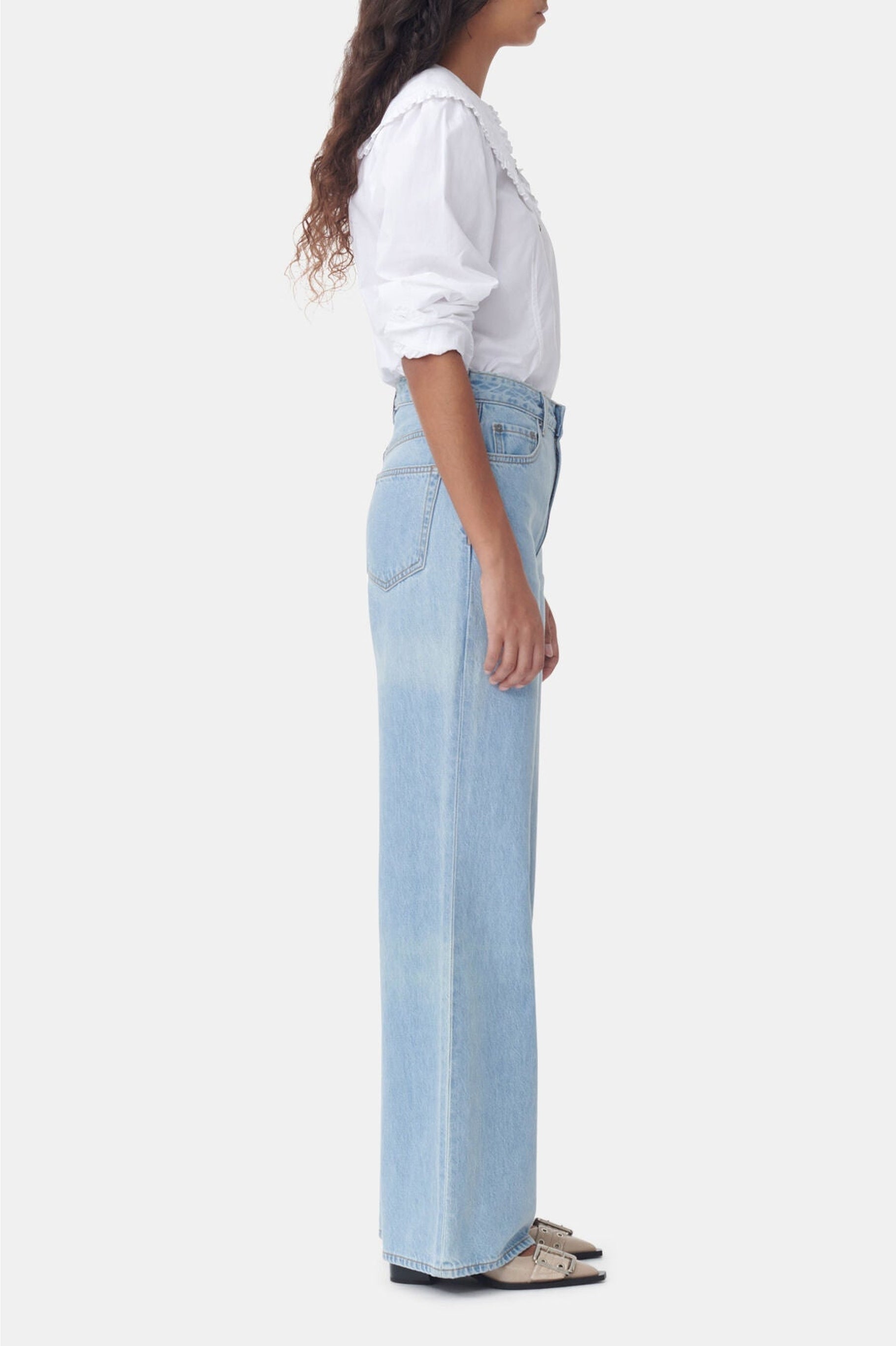 Chemise à col avec volants - Bright White