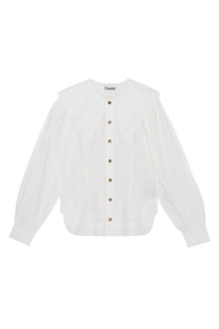 Shirt with ruffled collar - Bright White