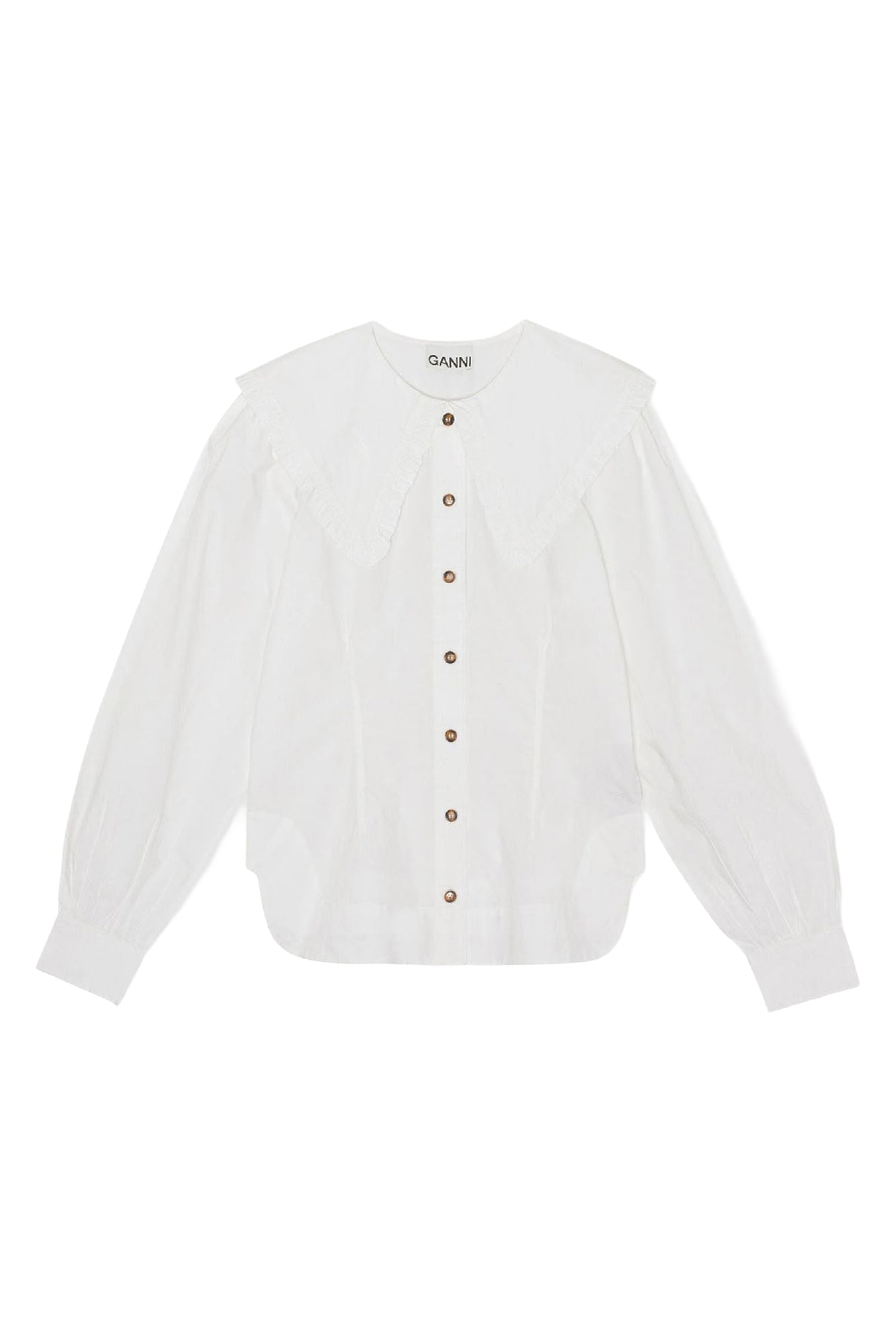 Shirt with ruffled collar - Bright White