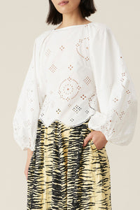 Blouse dos nu en broderie anglaise - Bright White