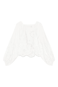 Blouse dos nu en broderie anglaise - Bright White