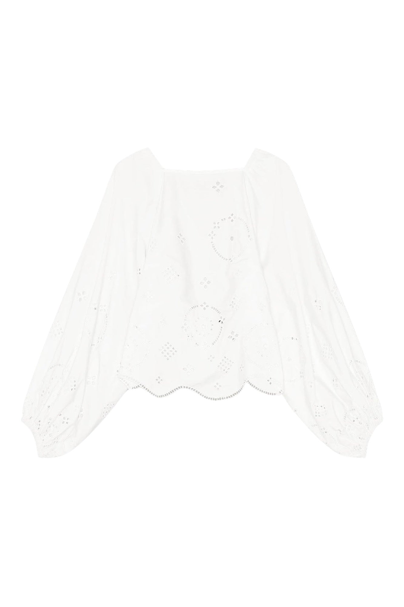 Blouse dos nu en broderie anglaise - Bright White