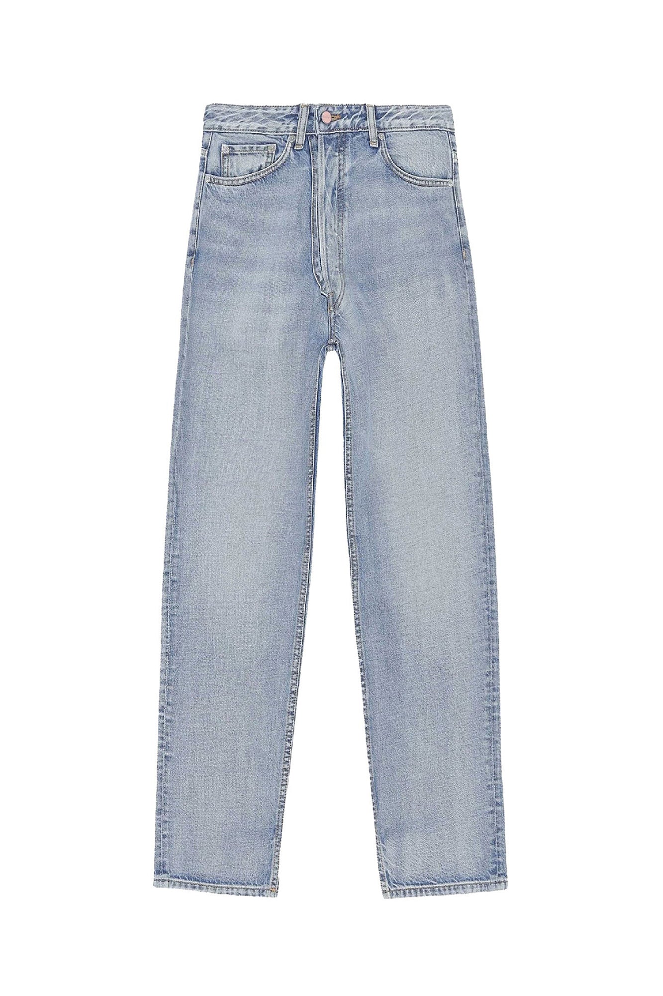 Pantalon Figni taille basse en denim - Light Blue Vintage