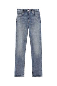 Pantalon taille haute Cutye en denim - Mid Blue Vintage