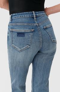 Pantalon taille haute Cutye en denim - Mid Blue Vintage