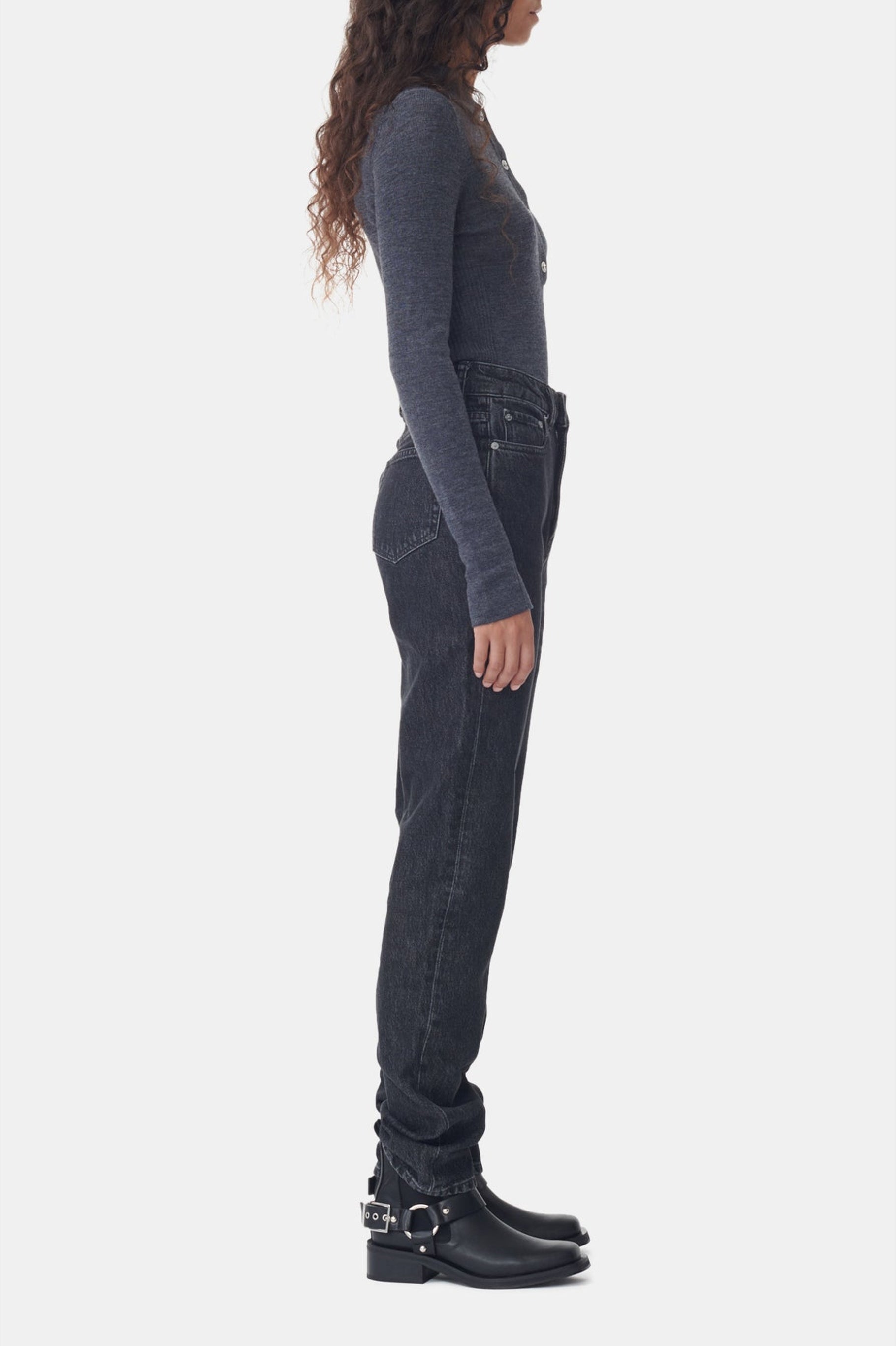 Pantalon Swigy en denim - Black & White Stone