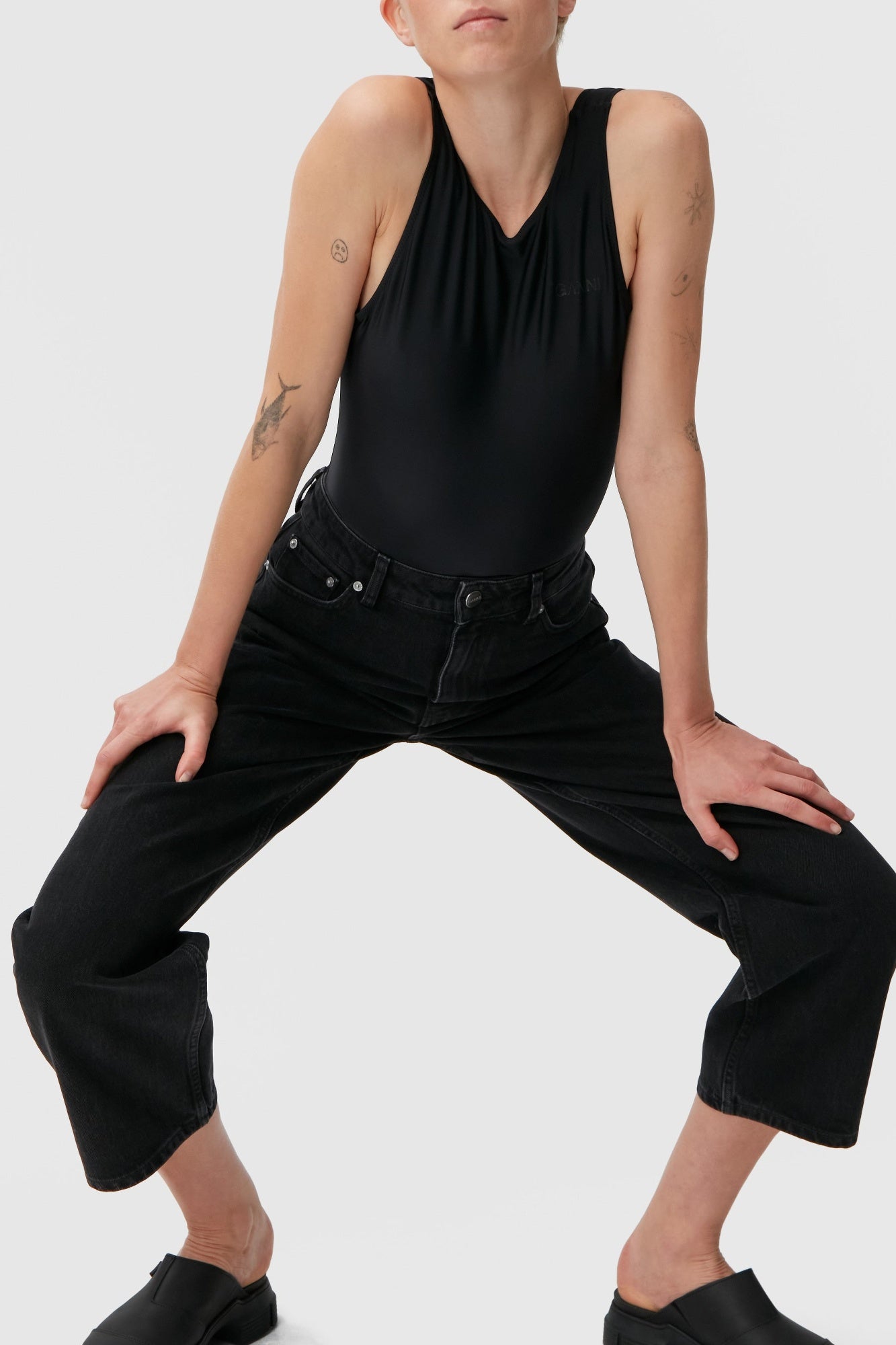 Denim trousers - Washed Black
