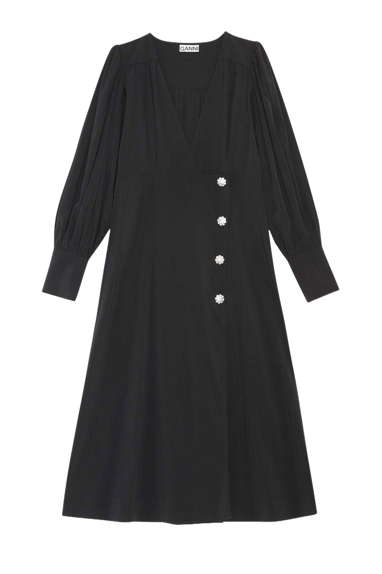 Midi wrap dress - Black