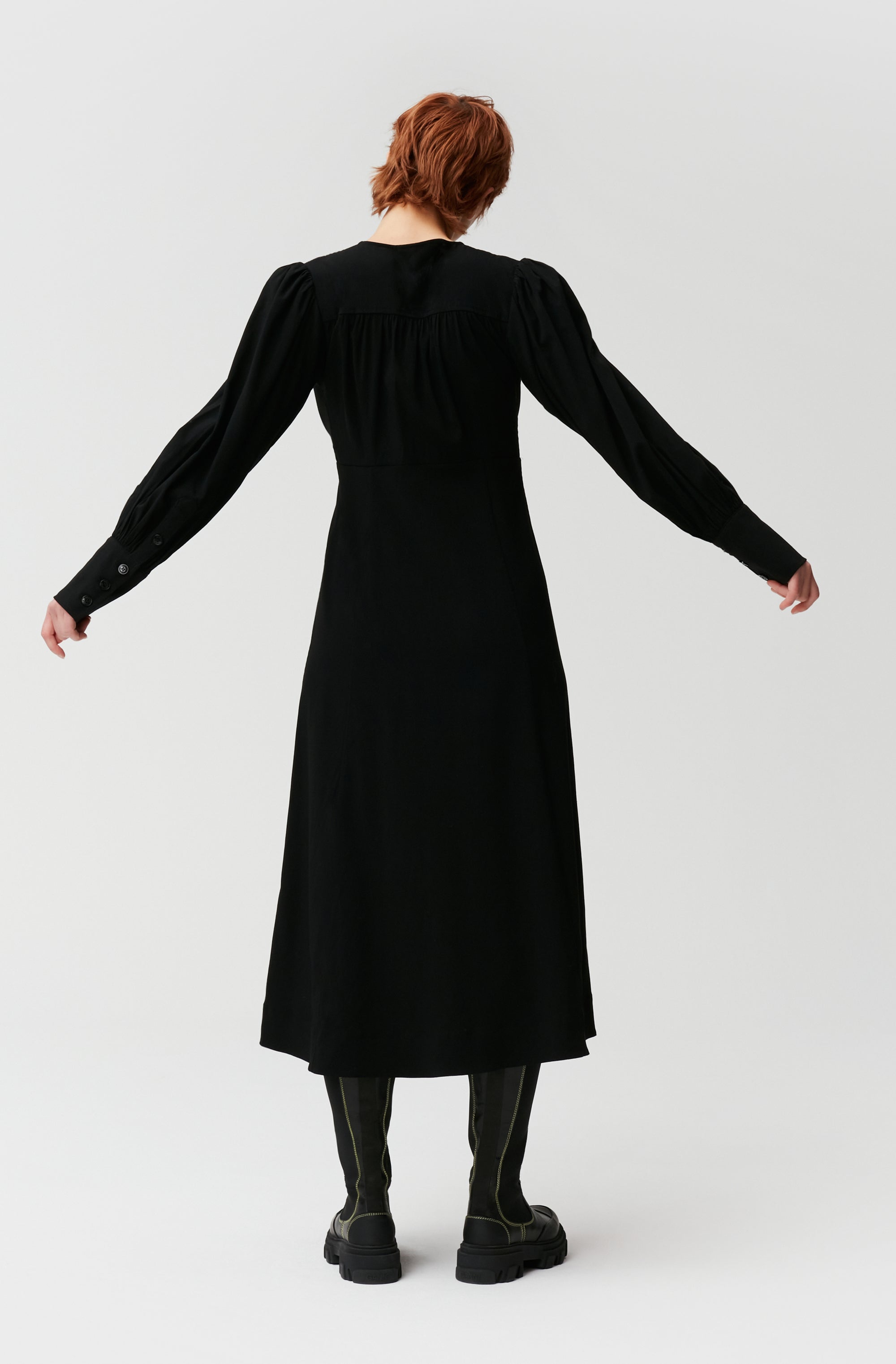 Midi wrap dress - Black