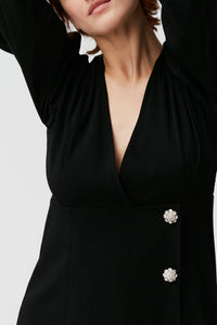 Midi wrap dress - Black