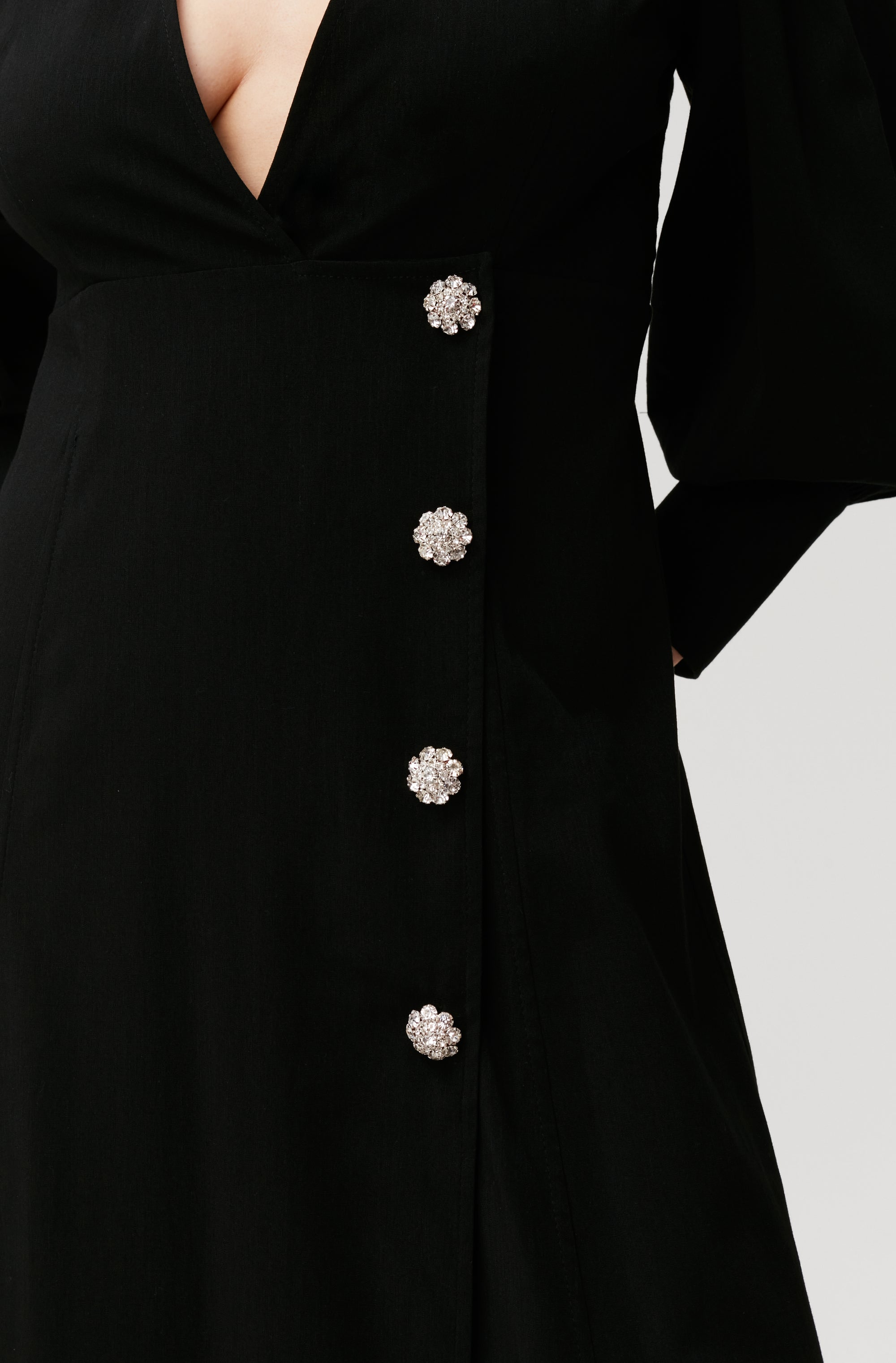 Midi wrap dress - Black