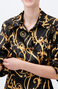 Robe courte portefeuille en soie - Black