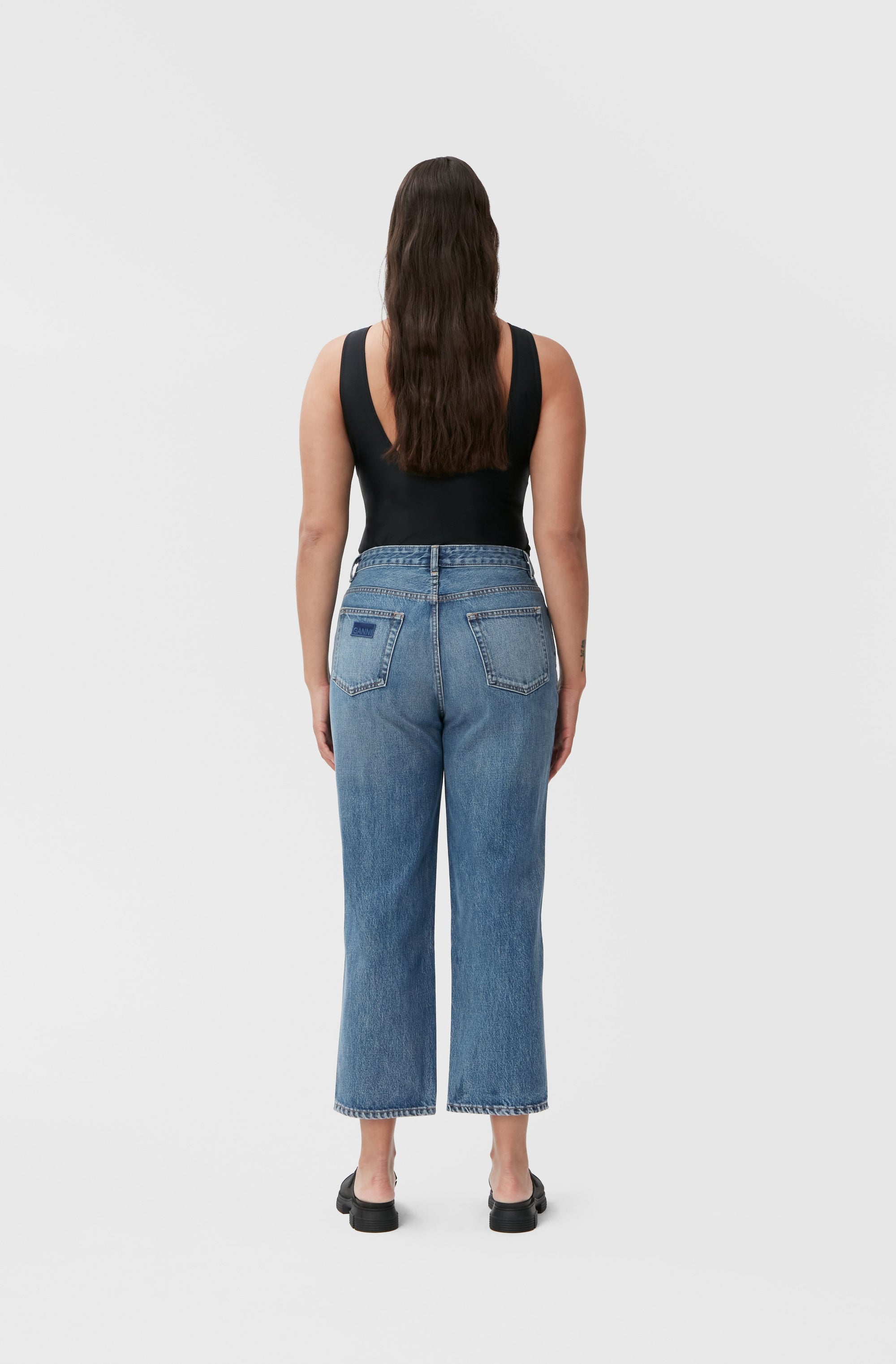 Pantalon Misy Cropped en denim - Mid Blue Vintage