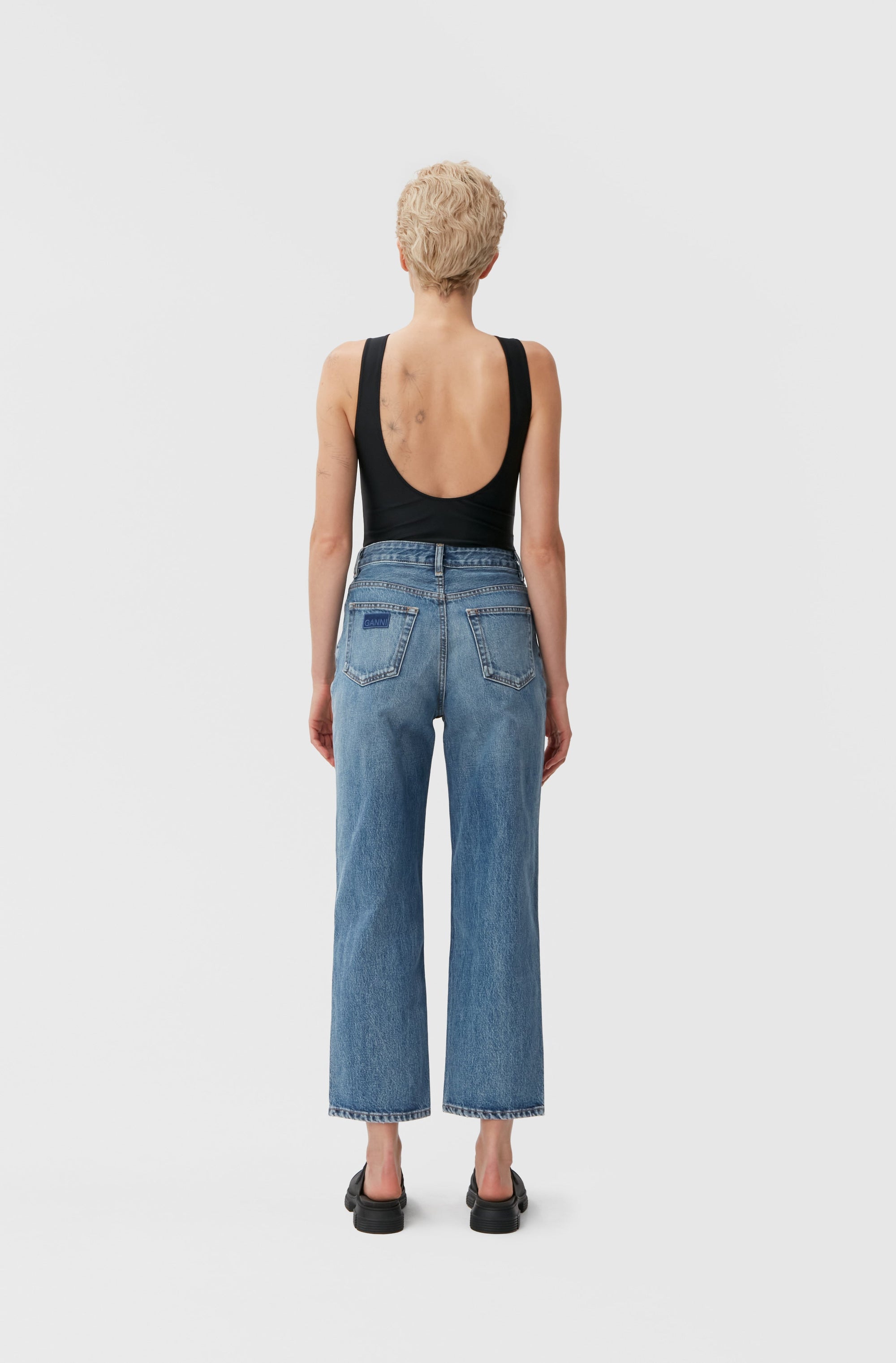 Pantalon Misy Cropped en denim - Mid Blue Vintage