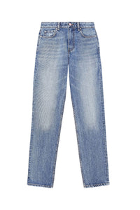 Pantalon taille haute Swigy en denim - Mid Blue Vintage