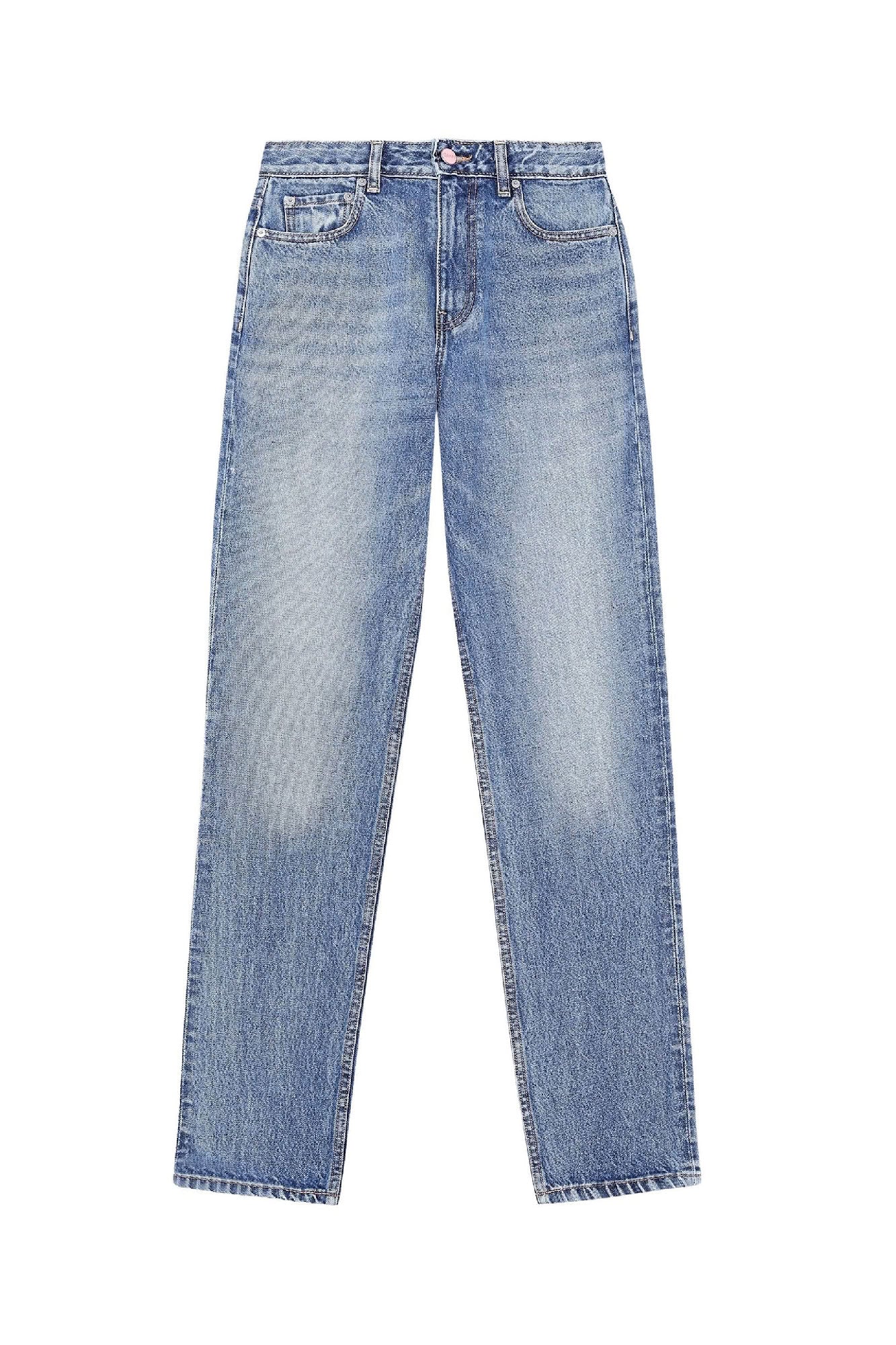 Pantalon taille haute Swigy en denim - Mid Blue Vintage
