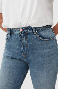 Pantalon taille haute Swigy en denim - Mid Blue Vintage
