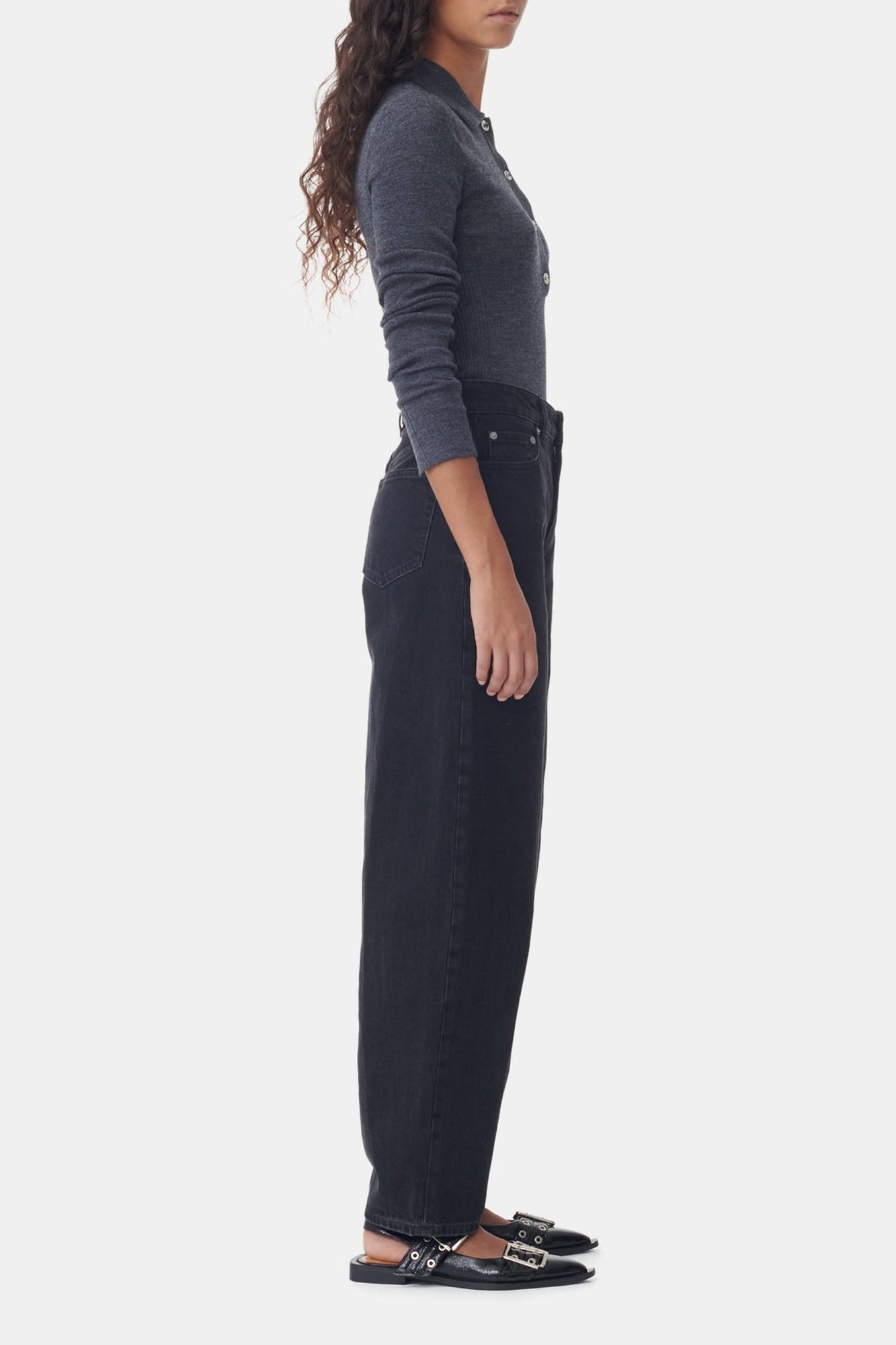 Pantalon rigide Stary en denim - Washed Black