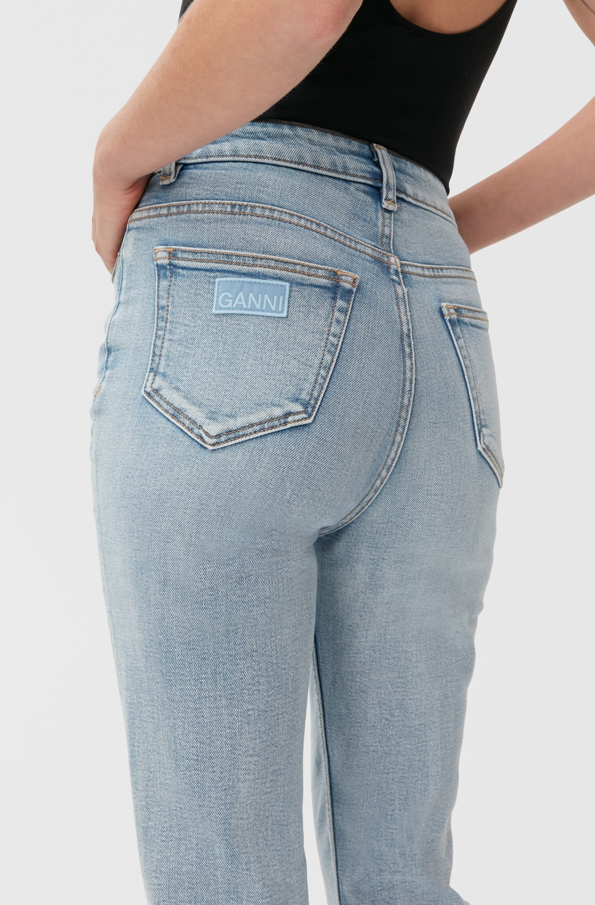 Pantalon court Cutye en denim - Light Blue Vintage