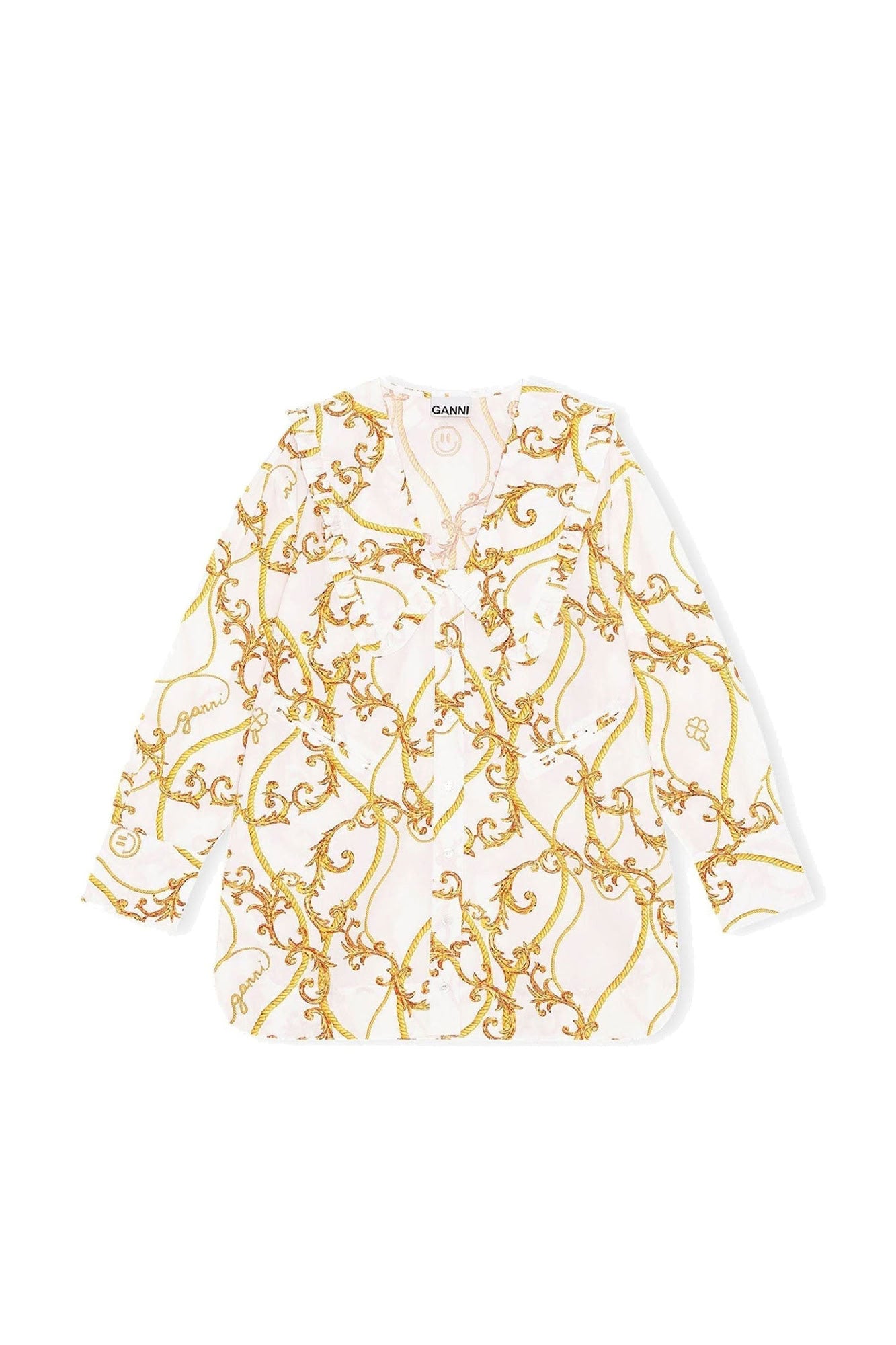 V-neck casual shirt - Egret