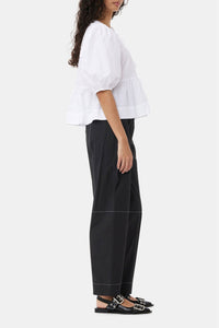 Pantalon ample de coton en crêpe - Black