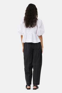 Pantalon ample de coton en crêpe - Black