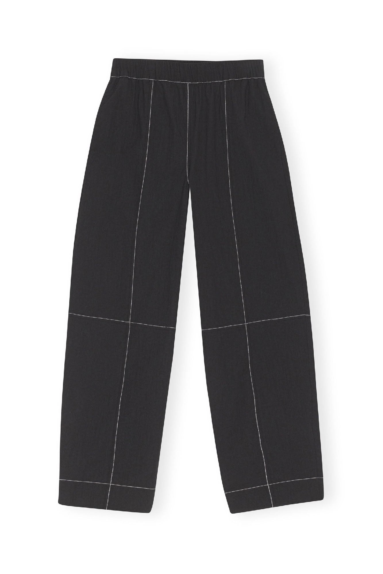 Pantalon ample de coton en crêpe - Black