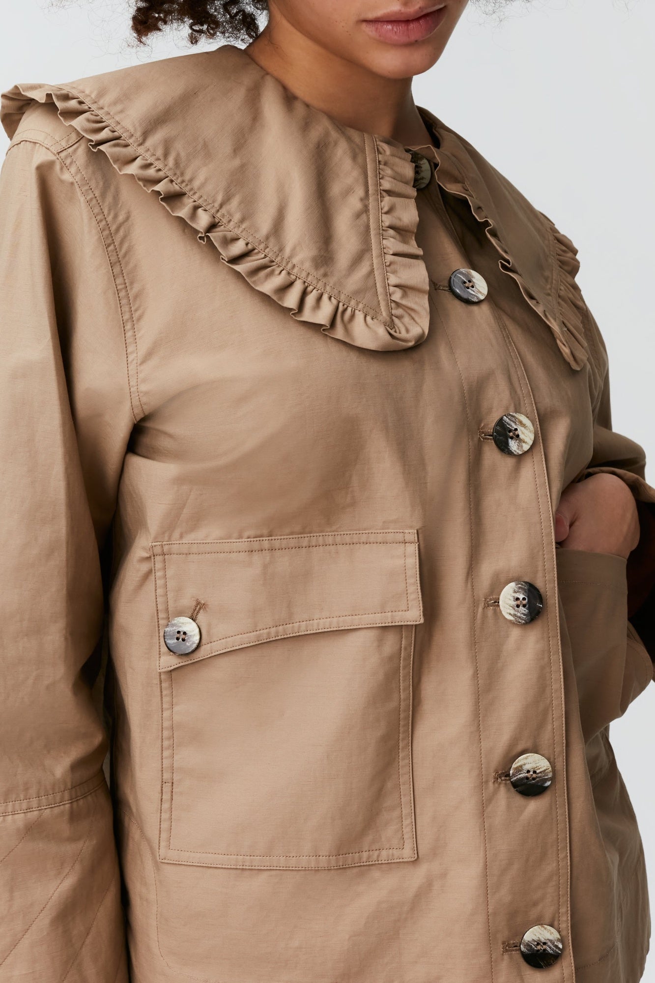 Canvas quilted jacket - Tiger's Eye