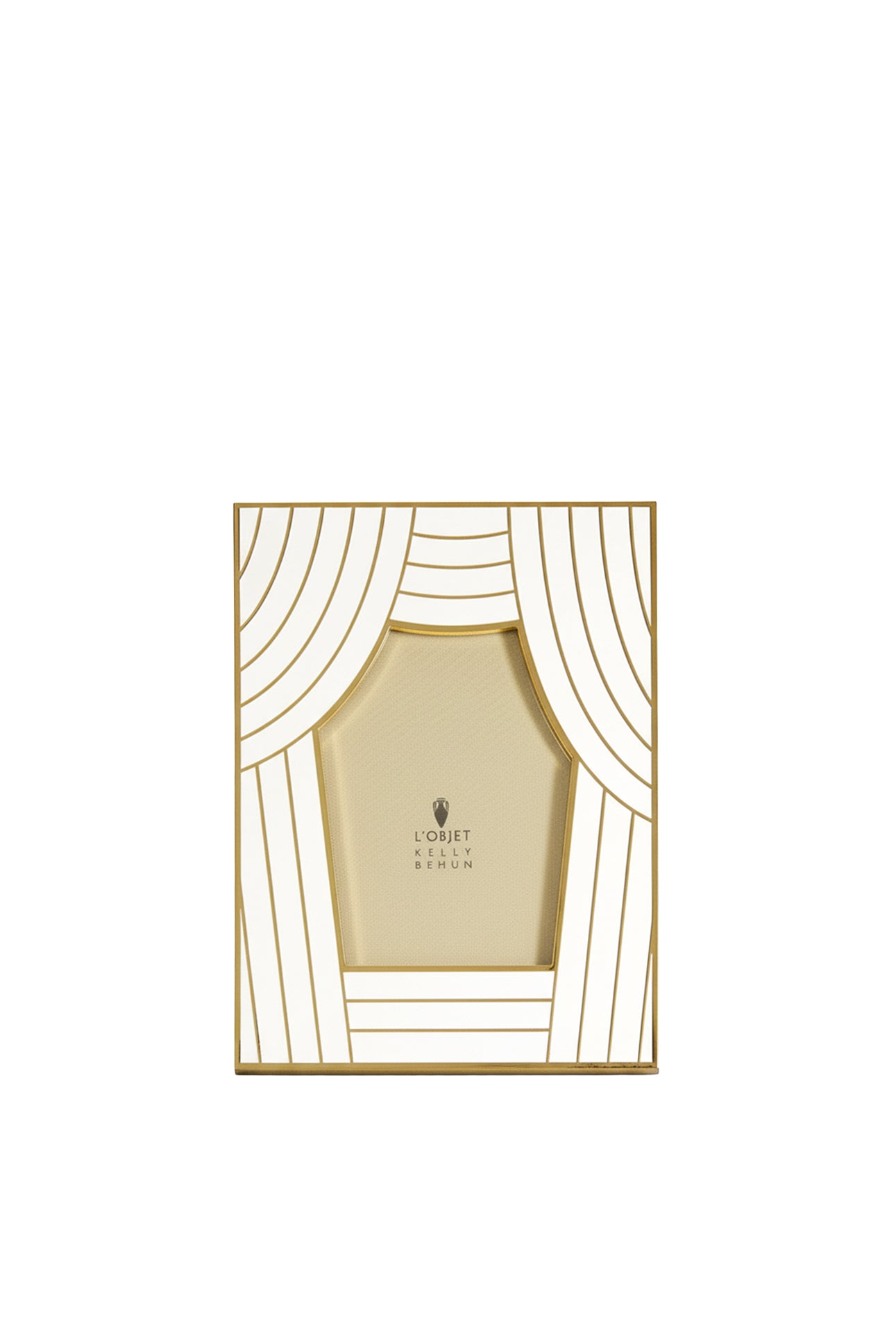 Kelly Behun glass curtain frame - White & Gold