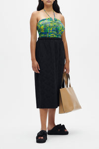 Jacquard midi skirt - Black