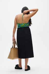 Jupe midi en jacquard - Black