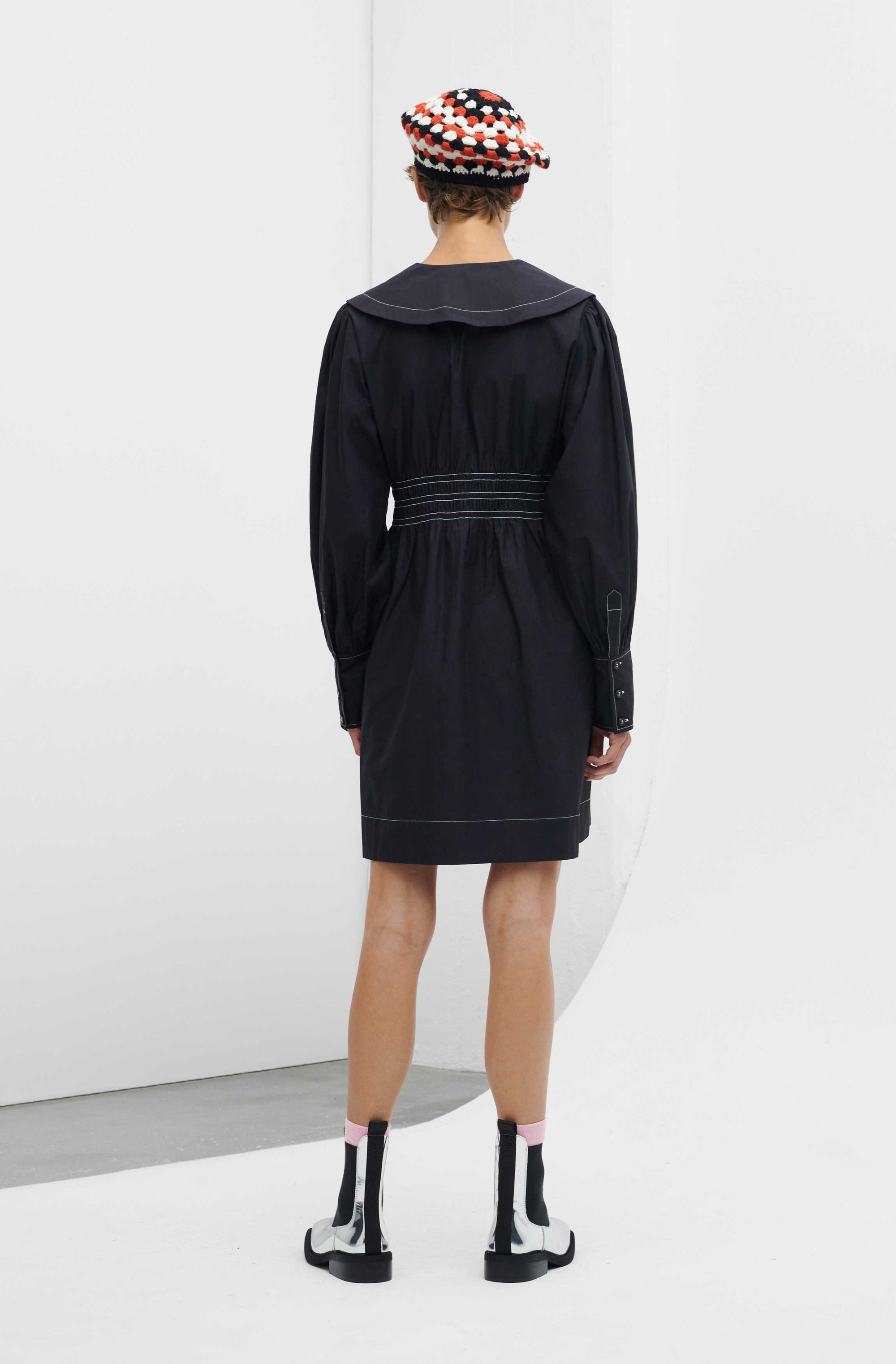 Cotton short dress - Black