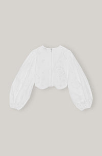 Chemisier court en broderie anglaise - Bright White