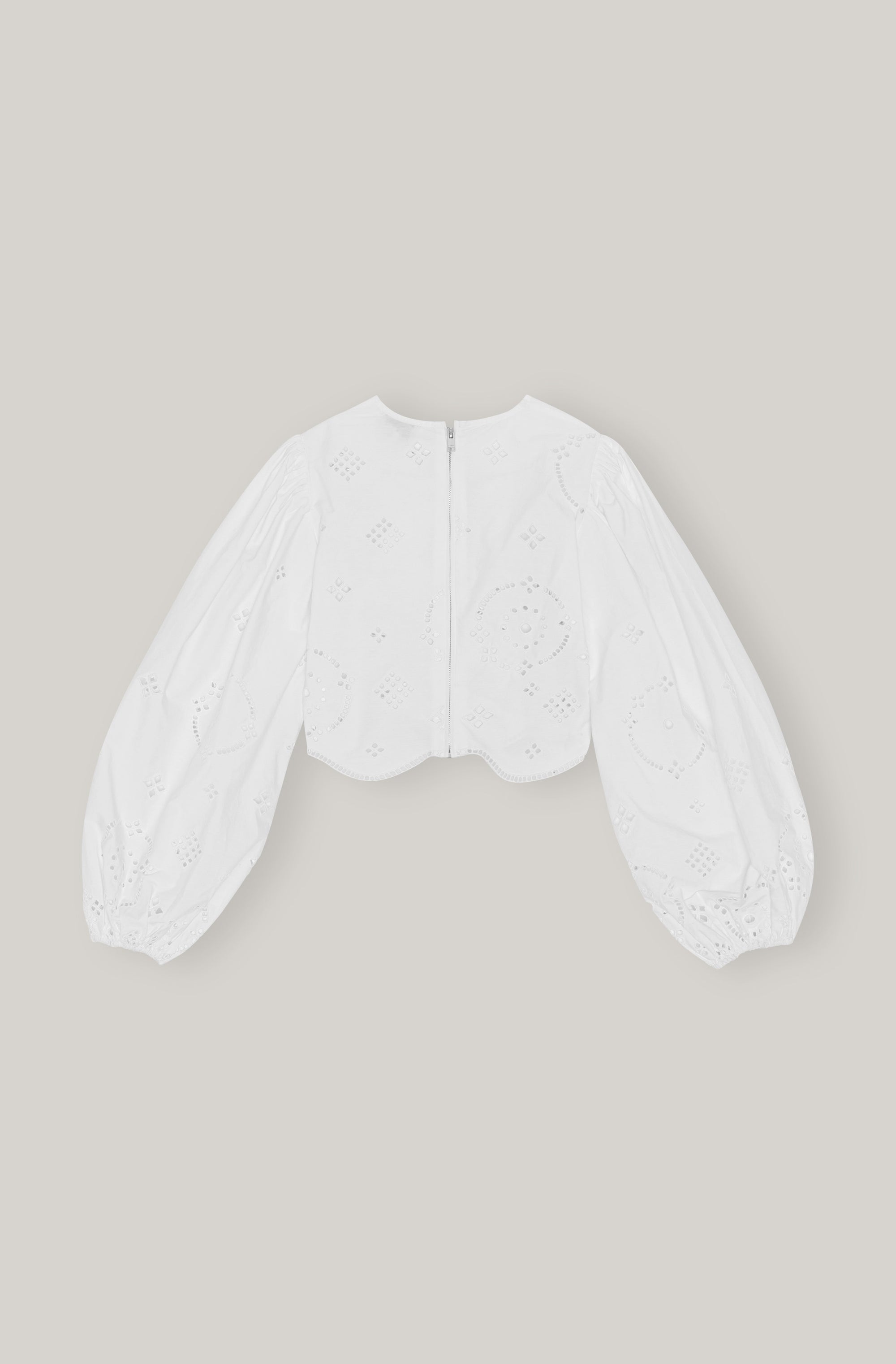 Chemisier court en broderie anglaise - Bright White